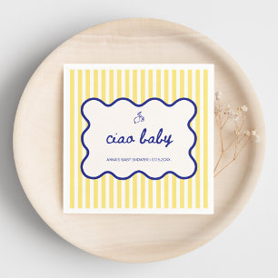 Ciao Baby Hand Drawn Blue & Yellow Baby Shower Napkins