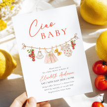 Ciao Baby Italian Baby Shower Invitation