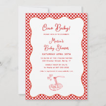 Ciao Baby! Italian Baby Shower Red Checkered Pasta