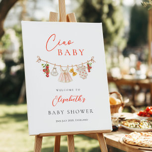 Ciao Baby Italian Baby Shower Welcome Sign