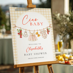 Ciao Baby Italian Baby Shower Welcome Sign