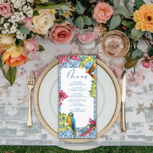 Ciao Baby Italian Blue Tile Lemons Baby Shower Menu