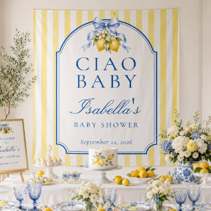 Ciao Baby Italian Lemon Baby Shower Backdrop