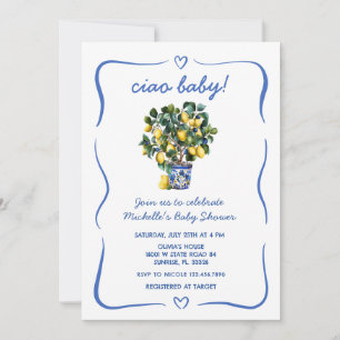 Ciao Baby Italian Lemon Baby Shower Invitation
