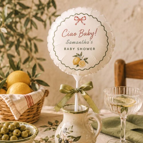 Ciao Baby Italian Market Baby Shower Lemon Bow Balloon