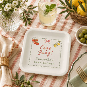 Ciao Baby Italian Market Baby Shower Paper Plates