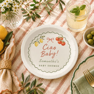 Ciao Baby Italian Market Round Baby Shower Paper Plates
