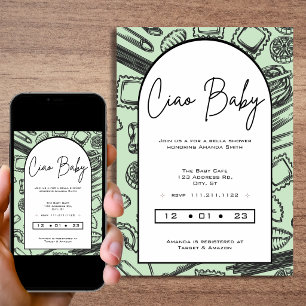 Ciao Baby Italian Pasta Baby Invitation