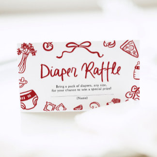 Ciao Baby Italian Pizza Baby Shower Diaper Raffle Enclosure Card