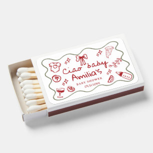 Ciao Baby Italian Pizza Doodle Baby Shower  Matchboxes