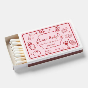 Ciao Baby Italian Pizza Doodle Baby Shower  Matchboxes