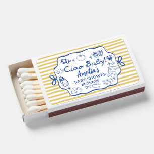 Ciao Baby Italian Pizza Doodle Baby Shower Matchboxes