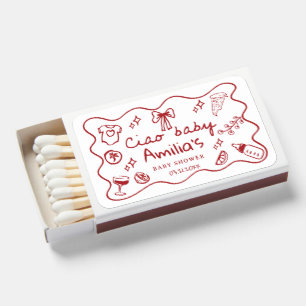 Ciao Baby Italian Pizza Doodle Baby Shower Matchboxes
