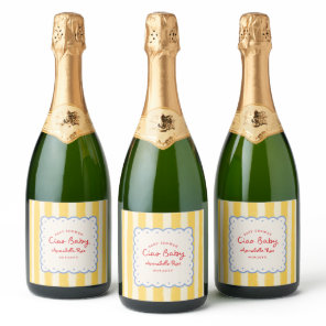 Ciao Baby Italian Themed Baby Shower Med Sparkling Wine Label