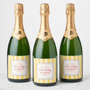Ciao Baby Italian Themed Baby Shower Med Sparkling Wine Label