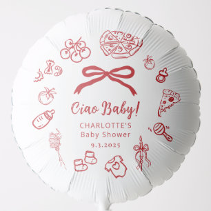Ciao Baby Italian Whimsical Bow Baby Shower Balloon