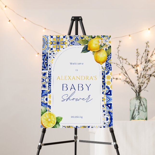Ciao Baby Lemon Baby Shower Welcome Sign (In Situ (Stand))