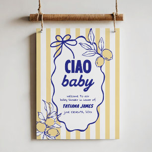 CIAO BABY Lemon Mediterranean Amalfi Baby Shower  Foam Board