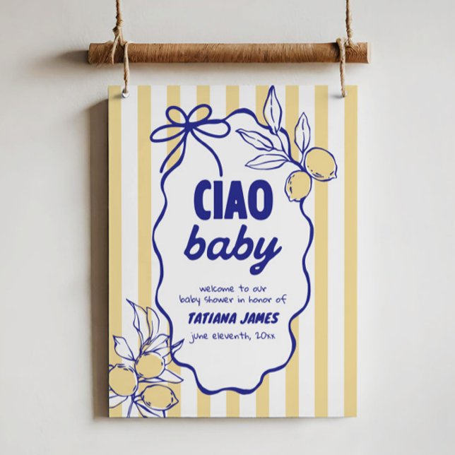 CIAO BABY Lemon Mediterranean Amalfi Baby Shower  Foam Board (Creator Uploaded)