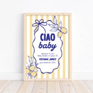 CIAO BABY Lemon Mediterranean Amalfi Baby Shower Poster