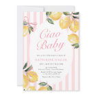 Ciao Baby Lemon Pink Baby Shower Invitation