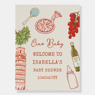 Ciao Baby Line Art Italian Pizza Baby Shower Foam Board