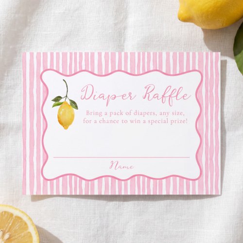 Ciao Baby Pink Italian Lemon Diaper Raffle Enclosure Card