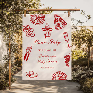 Ciao Baby Pizza Baby Shower Welcome Sign