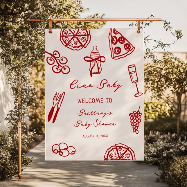 Ciao Baby Pizza Baby Shower Welcome Sign (Creator Uploaded)