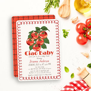 Ciao Baby Red Tomato Italian Baby Shower Invitation