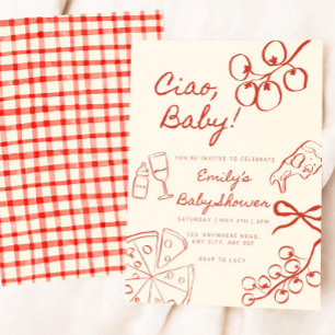 Ciao Baby Shower Invitation: Hand Drawn Italian In Invitation