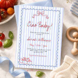 Ciao Baby Shower Italian Tomato Baby Shower Invitation