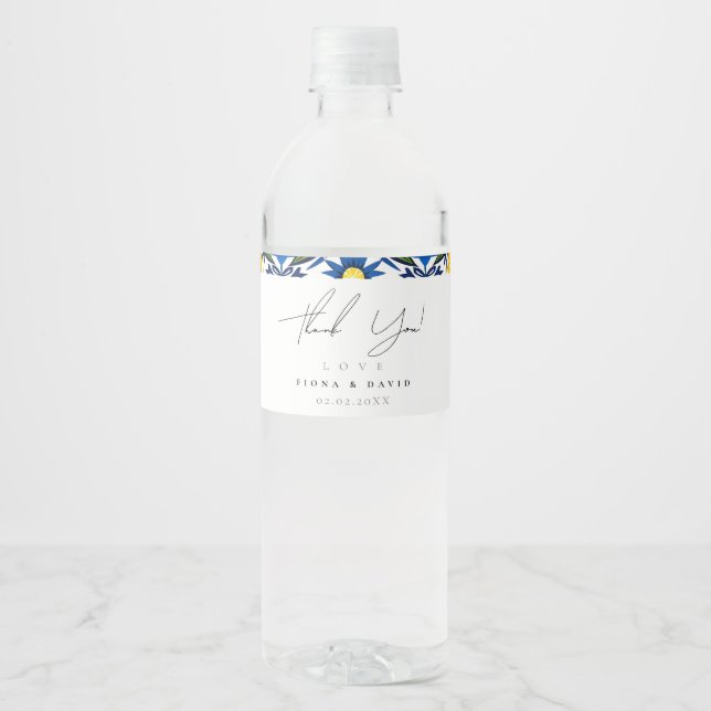 Ciao Baby Shower Lemon themed Shower Water Bottle Label (Front)