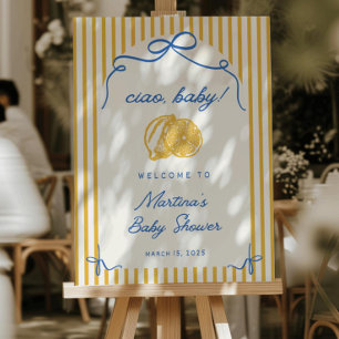 Ciao Baby Shower Welcome Sign Italian Themed Baby