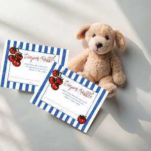 Ciao baby tomato Italian baby shower diaper raffle Enclosure Card