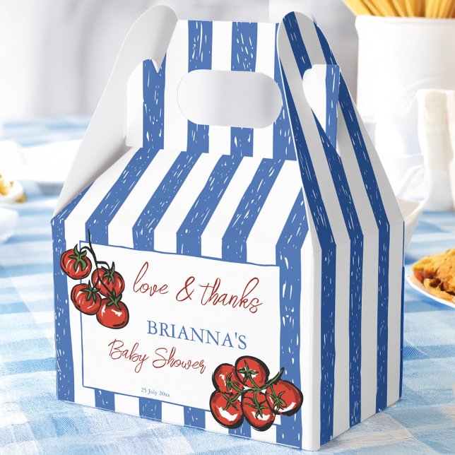 Ciao baby tomato Italian baby shower favors custom Favor Boxes (Ciao baby cherry tomato Italian  farmers market baby shower favors personalized Favor Boxes)