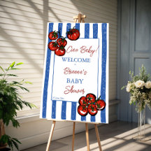 Ciao baby tomato Italian baby shower welcome sign