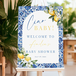 Ciao Baby Welcome Sign. Positano Printable Signage Foam Board