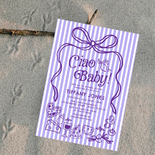 Ciao Baby Whimsical Italian Lemons Baby Shower Invitation