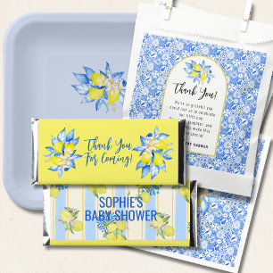 Ciao Baby, Yellow and Blue, Lemons Wrapper Hershey Bar Favors