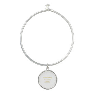 ciao baby yellow gold pastel baby shower name date bangle bracelet