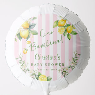 Ciao Bambina Baby Shower Pink Lemons Balloon