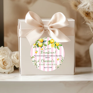 Ciao Bambina Baby Shower Thank you Classic Round Sticker