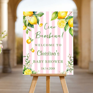 Ciao Bambina Baby Shower Welcome Sign Boards