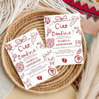 Ciao Bambina Girl Hand drawn Pizza Baby Shower
