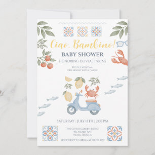 Ciao Bambino Amalfi Coast Baby Shower Invite