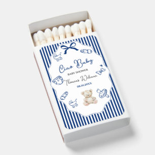 Ciao bambino baby blue shower  matchboxes