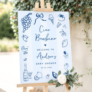 Ciao Bambino Fun Italian Baby Shower Welcome Sign