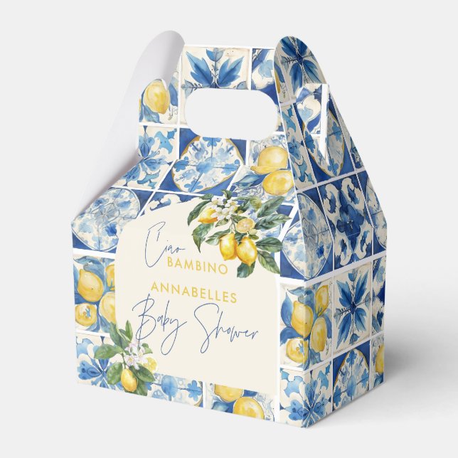 Ciao Bambino greek lemon baby shower Favor Boxes (Back Side)
