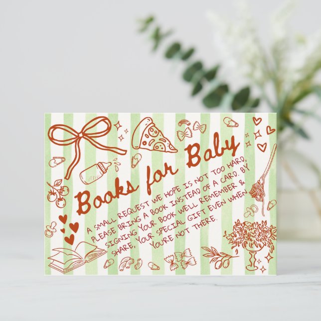 Ciao Bambino Green - Books for Baby  Enclosure Card (Standing Front)